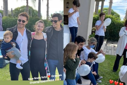 Benjamín Vicuña y Pampita Ardohain junto con sus hijos homenajearon a Blanca