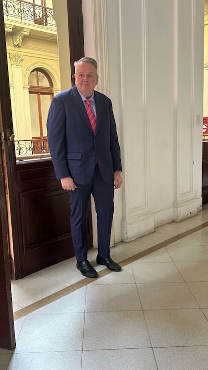 Bennett, el miércoles pasado, en el primer piso de la Casa Rosada.