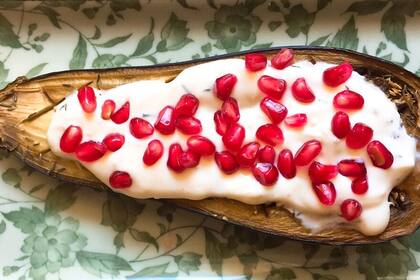 Berenjenas asadas con queso blanco