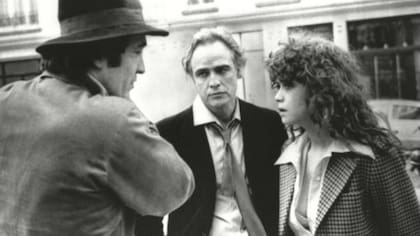 Bernardo Bertolucci, Marlon Brando y Maria Schneider en el rodaje de El último tango en París