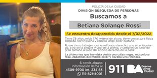 Betiana Rossi lleva siete días desaparecida