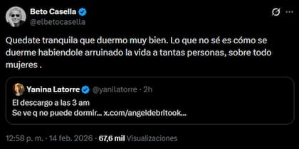 Beto Casella le respondió a Yanina Latorre con un golpe sobre la mesa