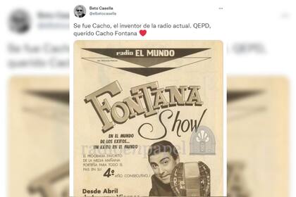 Beto Casella recordó la trayectoria de Cacho (Captura Twitter)