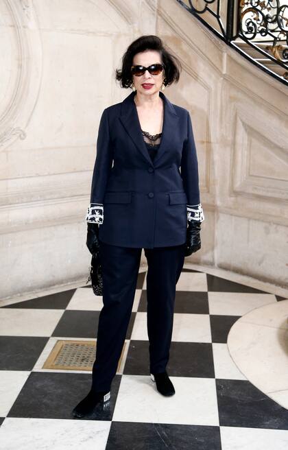 Bianca Jagger en el desfile de Dior, primavera verano 2017