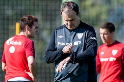 Bielsa, en la práctica de hoy