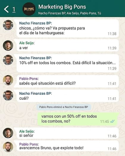Big Pons anunció un descuento del 50% en todos los combos