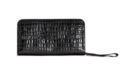 Billetera símil cuero de reptil negra
