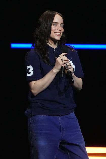 Billie Eilish en Las Vegas, durante la presentación del film