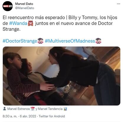 Billy y Tommy, los hijos de Wanda, juntos en el nuevo avance de Doctor Strange (Foto: Twitter)