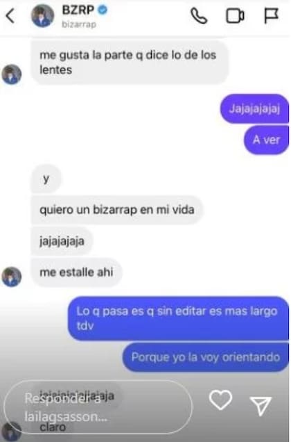 Bizarrap le mandó un saludo a Betina a través de Laila