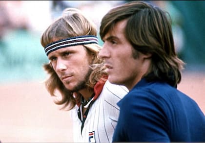 Björn Borg y Adriano Panatta: el italiano fue el único jugador que venció al sueco en el Abierto de Francia.