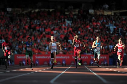 Blake Lepper durante 100m T43/44 de Sainsbury's Anniversary Games 2013