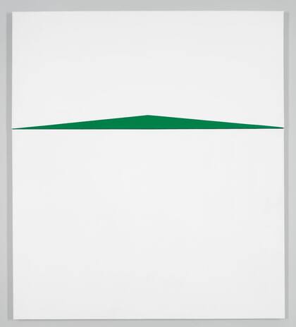 "Blanco y verde", de 1959, se exhibió con obras de Ellsworth Kelly, Frank Stella, Agnes Martin y Jasper Johns en el Whitney Museum of American Art