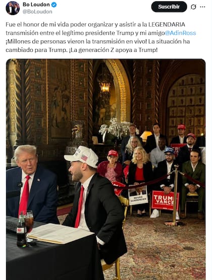 Bo Loudon reaccionó al stream de Donald Trump con Adin Ross