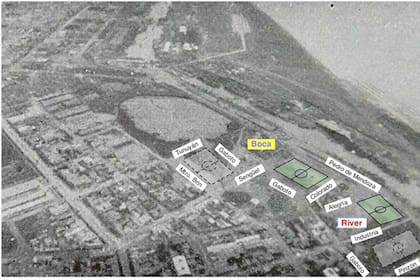 Las primeras canchas de Boca y de River, en La Boca