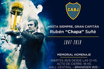 Boca honra la memoria de Rubén Suñé
