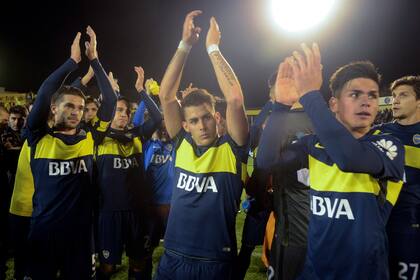 Boca campeón en junio de 2017, con público visitante en Bahía Blanca.