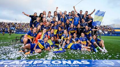 Boca Juniors en los festejos de la obtención del Campeonato Femenino de Primera División 2023
