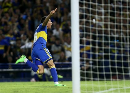 Boca vs. Platense. Festejo de Miguel Merentiel del 2do de Boca