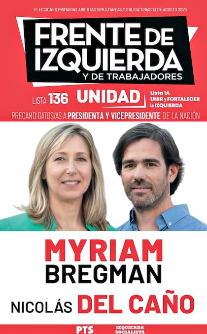 Boleta de la precandidata a presidente Myrian Bregman