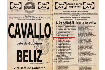 Boleta para las elecciones del 7 de mayo del 2000