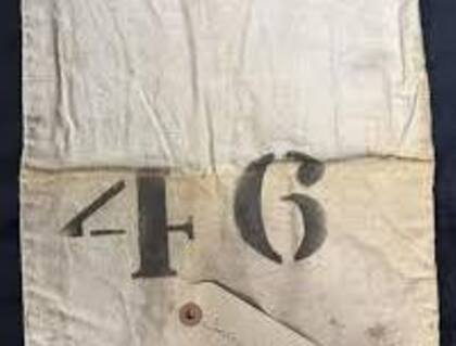 Bolsa n°46 de artillería en la que fueron entregados sus objetos