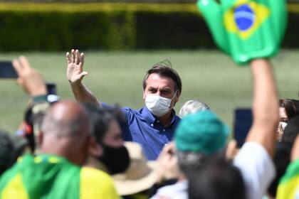 Bolsonaro, con simpatizantes en Brasilia