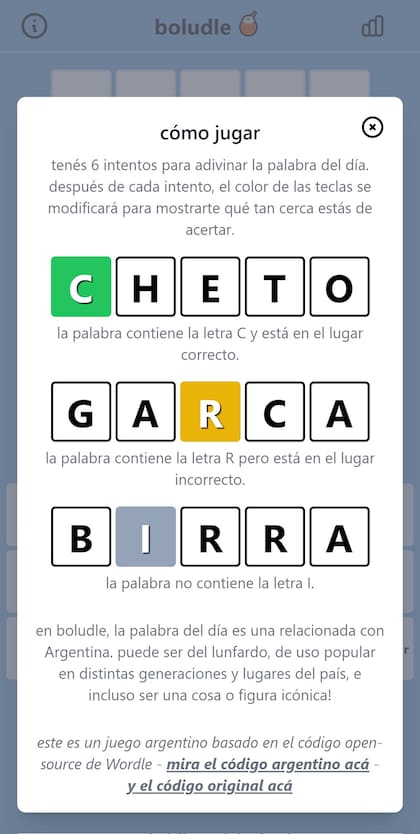 Boludle, el Wordle "argento". (Foto: Captura)