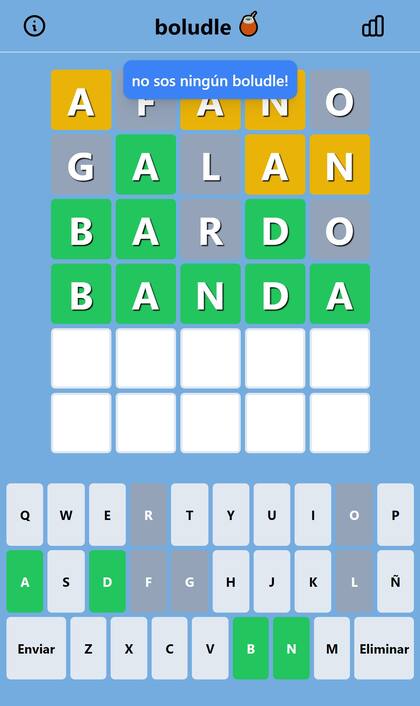 Boludle, la versión argentina del popular juego de palabras Wordle (Foto: Captura)