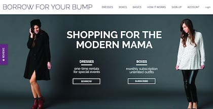 Borrow for your bump, una plataforma de alquiler de vestidos de fiesta para mujeres embarazadas.