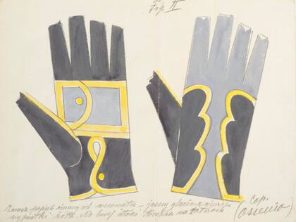Bosquejo de guantes diseñados por Stryjeńska en 1930.