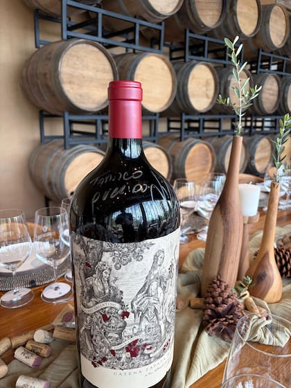 Botella de Malbec Argentino de 6 litros dedicada por Alejandro Vigil