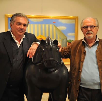Botero con su galerista italiano Stefano Contini, que lo compara con Picasso