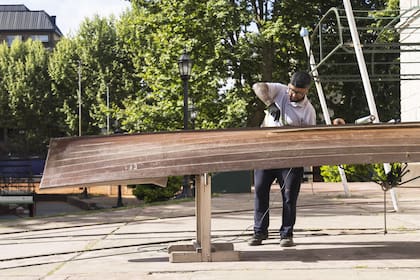 Botes en reparación en la sede actual del Club Canottieri