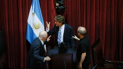 Boudou, ayer, en su despedida en el Senado