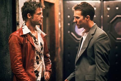Brad Pitt y Edward Norton en El club de la pelea