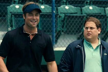 Brad Pitt y Jonah Hill en Moneyball