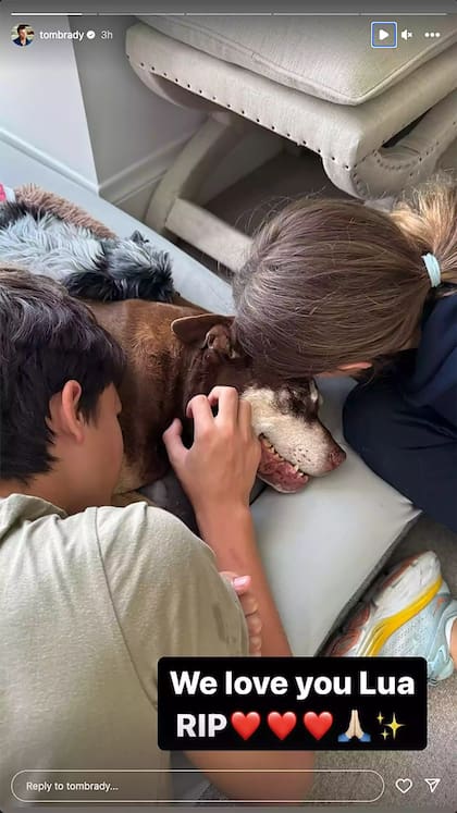 Brady publica mensaje tras la muerte de su perra Lua (Instagram @tombrady)