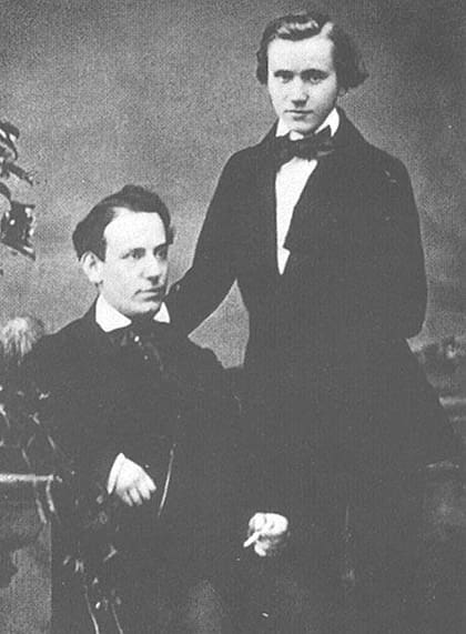 Brahms y, sentado, su padre Johann Jakob