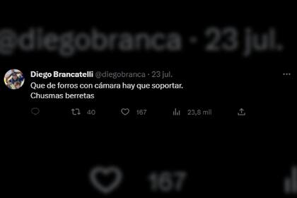 Brancatelli no dudó en responder a las críticas (Captura Twitter)