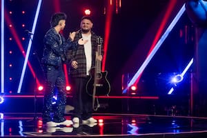 Brandon junto a Luck Ra, en La Voz Argentina