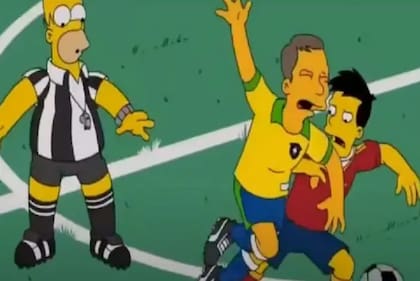 Brasil y España en el final del Mundial de Los Simpson