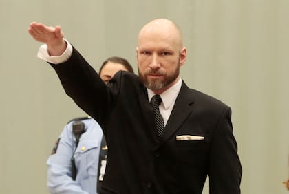 Breivik durante el juicio en 2017