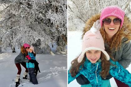 Brenda con su hija de 6 años.