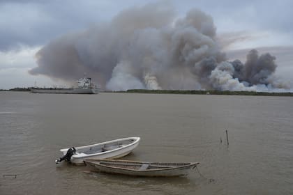 Brigadistas del gobierno nacional y de las provincias de Entre Ríos, Santa Fe y Buenos Aires seguían combatiendo hoy los incendios en las islas del delta del río Paraná