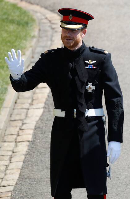 El príncipe Harry llega a la capilla de St. George