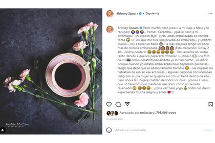 Britney anunció su embarazo (Foto Instagram @Britney Spears)