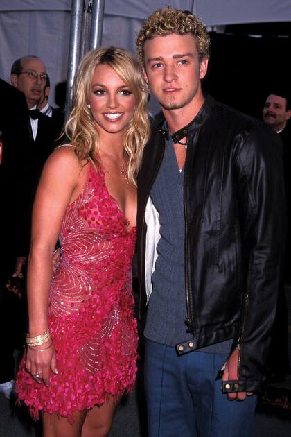 Britney Spears y Justin Timberlake en Los Ángeles durante los American Music Awards en 2002.