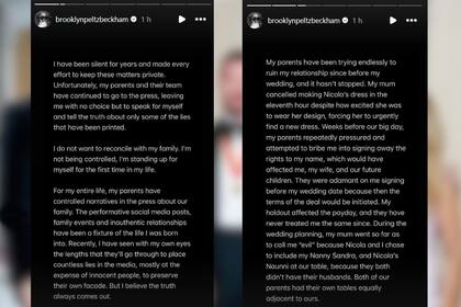 Brooklyn arremetió con su familia por la relación con su esposa