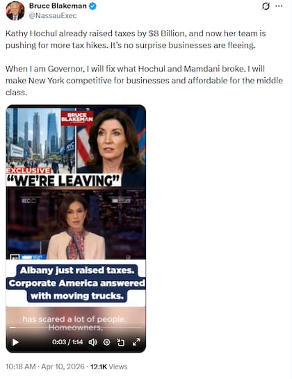 Bruce Blakeman asegura que las propuestas económicas de Mamdani y Hochul afectaban la presencia de las empresas privadas en el estado